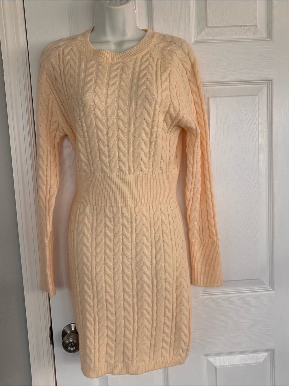 Cupshe beige Cable Knit Bodycon Sweater Dress